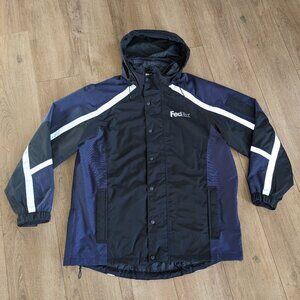 FedEx Reflective Windbreaker Stan Herman Uniform Hooded Jacket XL